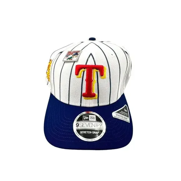 Texas Rangers Big League Chew Pinstripe New Era 9seventy Stretch Snap Back Cap